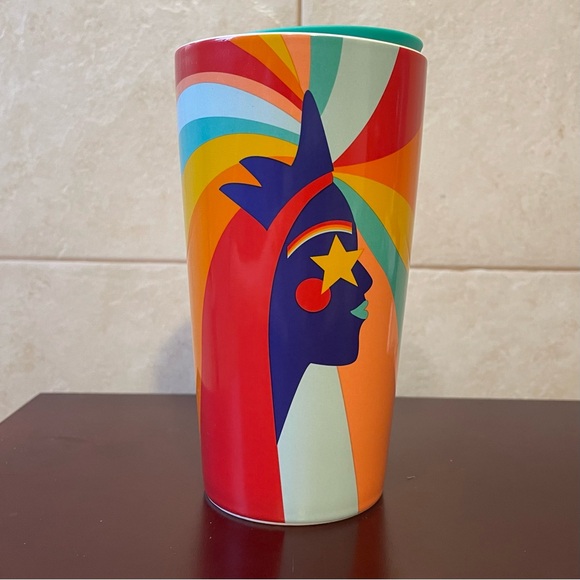 NEW STARBUCKS 2020 PRIDE RAINBOW SIREN CERAMIC TUMBLER Mug Travel Cup Love 12 oz - Picture 1 of 14